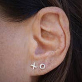 Sterling Silver XO Stud Earrings - Hugs and Kisses - Majestico Gifts